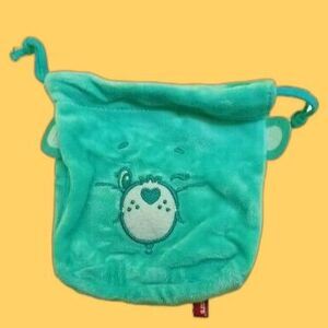 Care Bears Green Turquoise Fluffy Drawstring Pouch